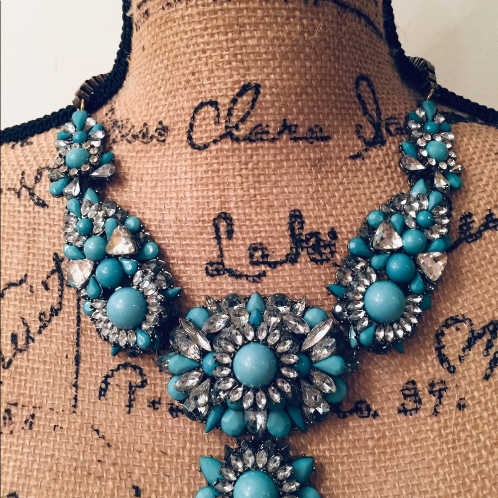Geourgeous Blue Torquize Floral Necklace Custom - Picture 3 of 3